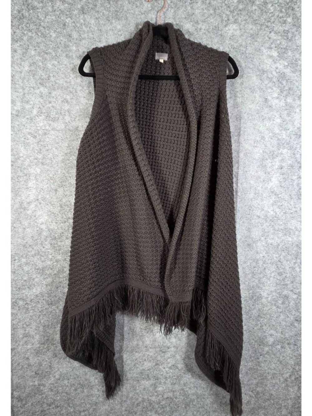 Braeve Women's Sleeveless Knit  Cardigan Sweater Dark Gray Size M